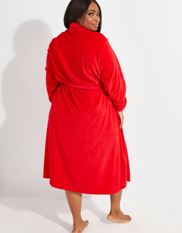 Rene Rofe Shawl Fleece Robe, Red image number 1