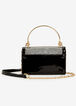 Glitter & Faux Patent Leather Bag, Black image number 1