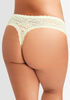 Floral Lace Thong Panty, LIME PUNCH image number 1