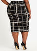 Plaid High Waist Pencil Skirt, Black image number 1
