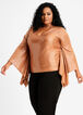 Sequin Cutout Mock Neck Poncho, Bronze image number 0