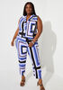 Scarf Print Power Twill Vest, Very Peri image number 3