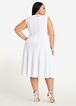Ring Keyhole Pique A Line Dress, White image number 1
