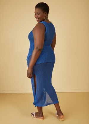 Knit Tank And Skirt Cover Up Set, Royal Blue image number 1