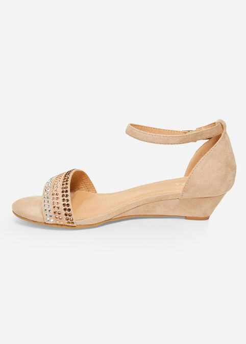 Sole Lift Faux Wide Width Wedges, Light Pink image number 1