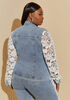 Lace Paneled Denim Jacket, Denim image number 1