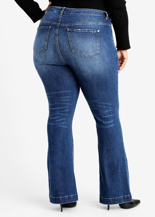 Ultra High Waist Curvy Flare Jean, Dk Rinse image number 1
