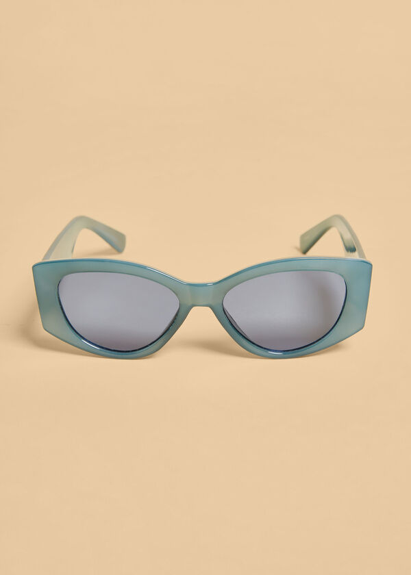 Oval Framed Sunglasses, Blue image number 1