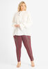 Ponte And Faux Leather Leggings, Wine image number 2