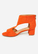 Faux Suede Wide Width Sandals, Orange image number 1