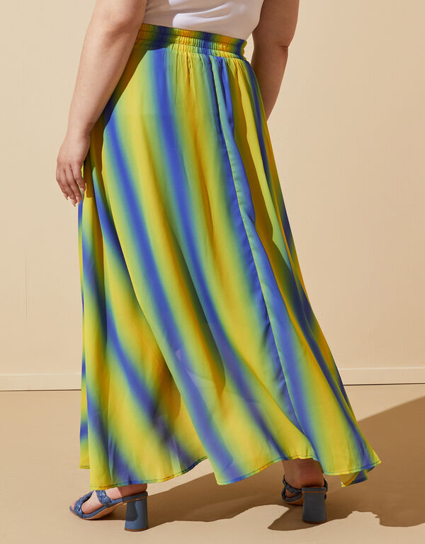 Striped Hi Low Maxi Skirt, Multi image number 1