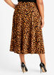 Animal 2 Pocket Flared Midi Skirt, Tan image number 1