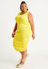 Ruched Jersey Bodycon Dress, Yellow image number 0