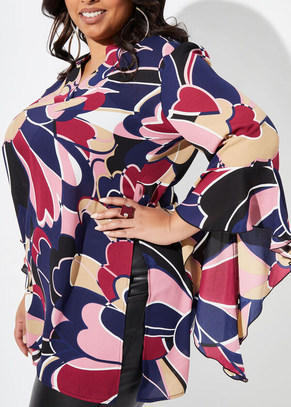 Abstract Print Tunic, Foxglove image number 2