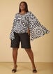 Cape Sleeved Printed Blouse, Black White image number 2