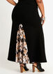 Camo Panel Denim Maxi Skirt, Black Animal image number 1