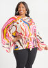 Belted Printed Crepe Tunic, Fuchsia Red image number 0