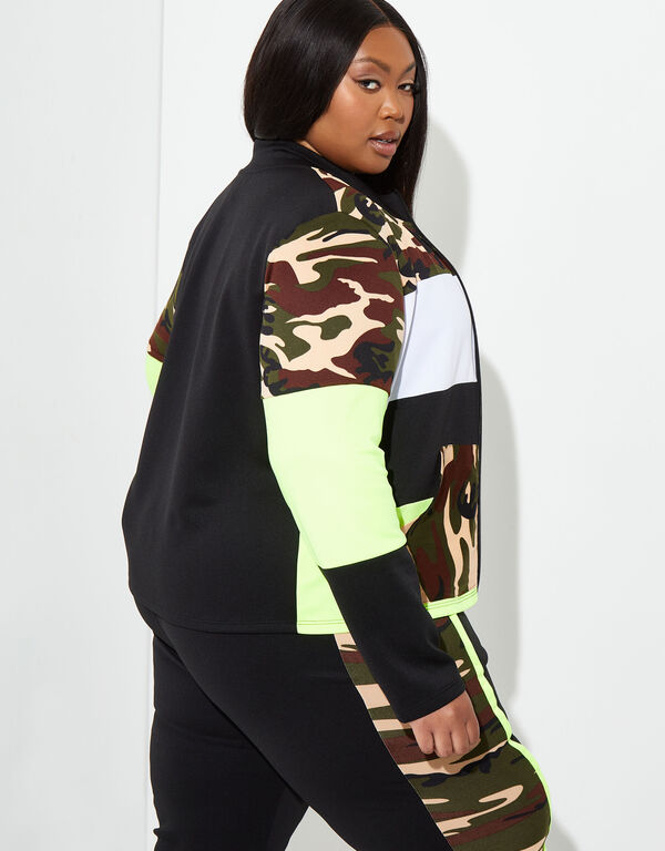 Camo Colorblock Track Jacket, Absolute Green image number 1