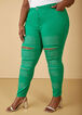 Cutout Crystal Skinny Jeans, Jelly Bean image number 2