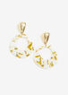 Animal Resin Geo Drop Earrings, Gold image number 0