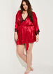 In Bloom Lace And Satin Robe, Red image number 0