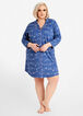 PJ Couture Button Up Sleepshirt, Turkish Tile image number 0