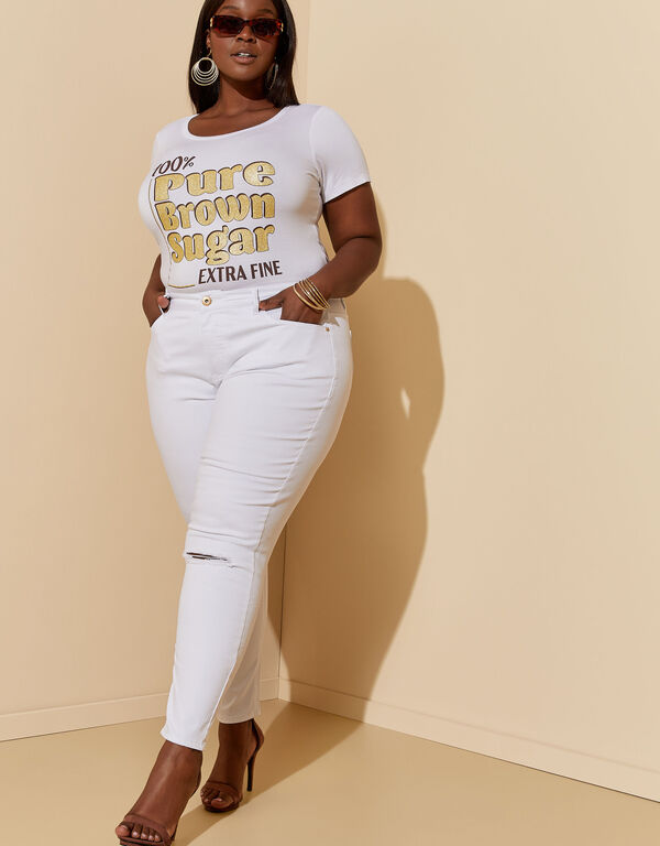 100% Pure Brown Sugar Graphic Tee, White image number 0