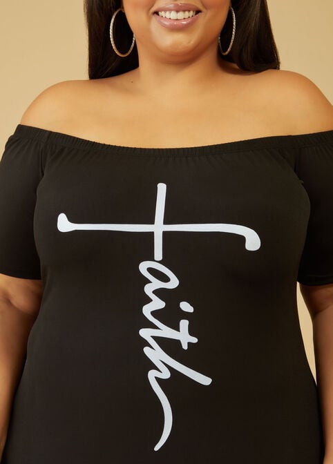 Faith Off The Shoulder Maxi Dress, Black image number 2