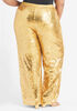 Sequined Wide Leg Pants, Gold image number 1