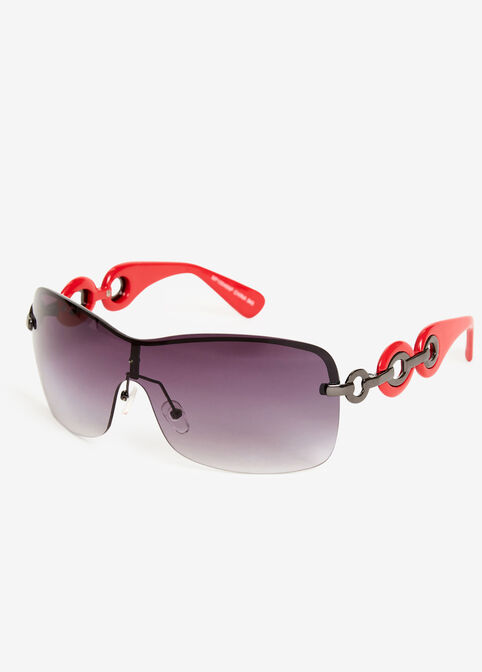 Red Chain Detail Sunglasses, Red image number 1