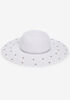 Embellished Wide Brim Straw Hat, White image number 1