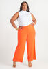 Spicy Orange Cuffed High Rise Wide Leg Pants, SPICY ORANGE image number 2