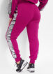 Pink Reverse Sequin Sides Joggers, Raspberry Radiance image number 1