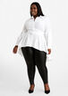Cotton Hi Low Button Up Top, White image number 0