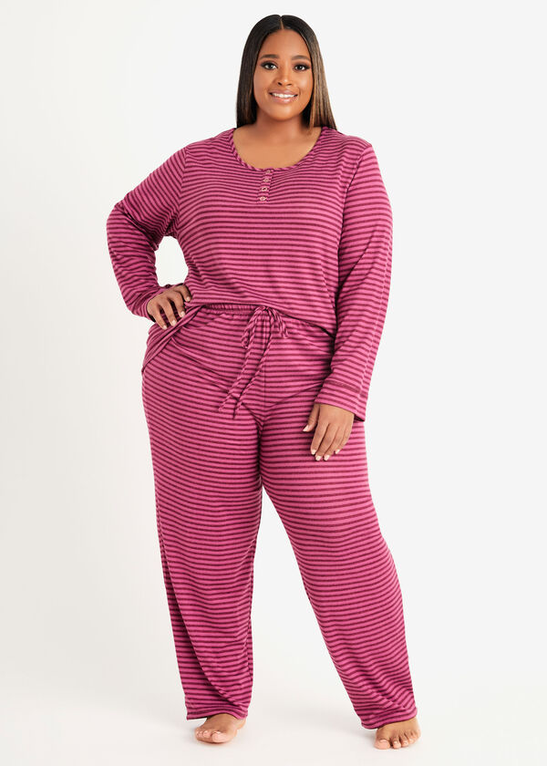 Company Ellen Tracy Pajama Set, Very Berry image number 2
