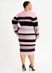 Stripe Lace Up Sweater Dress, Foxglove image number 1