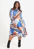 Cutout Printed A Line Dress, Multi image number 0
