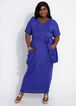 Belted Draped Knit Maxi Dress, Sodalite image number 0