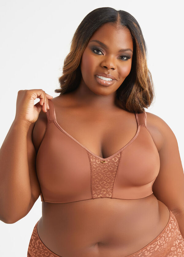 Wireless Smoothing Butterfly Bra, Chocolate Brown image number 0