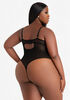 Lace Paneled Mesh Bodysuit, Black image number 1