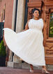 Lace and Chiffon Maxi Dress, Egret image number 0