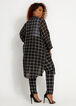 Windowpane Sheer Button Duster, Black White image number 2