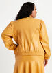Faux Leather Puff Sleeve Jacket, Pale Gold image number 1