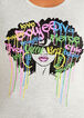 Boujee Graffiti Afro Graphic Tee, Heather Grey image number 1