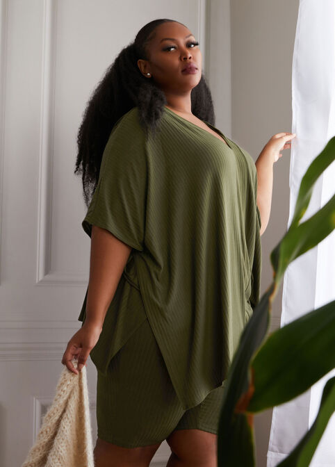 Cozy Lounge Oversize Top, Olive image number 3