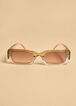 Ombre Rectangle Tinted Sunglasses, Green image number 1