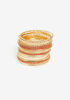 Statement Jewelry Gold Textured Bangle Trendy Bracelets Stacking Set image number 0