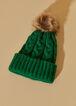 Cable Knit Pom Pom Hat, Abundant Green image number 1