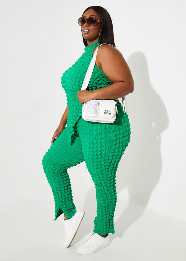 Puff Effect Halter Top, Green image number 2