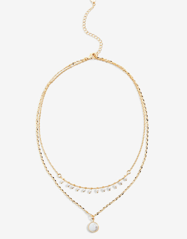 18K Gold Plated Pearl Necklace, Gold image number 0